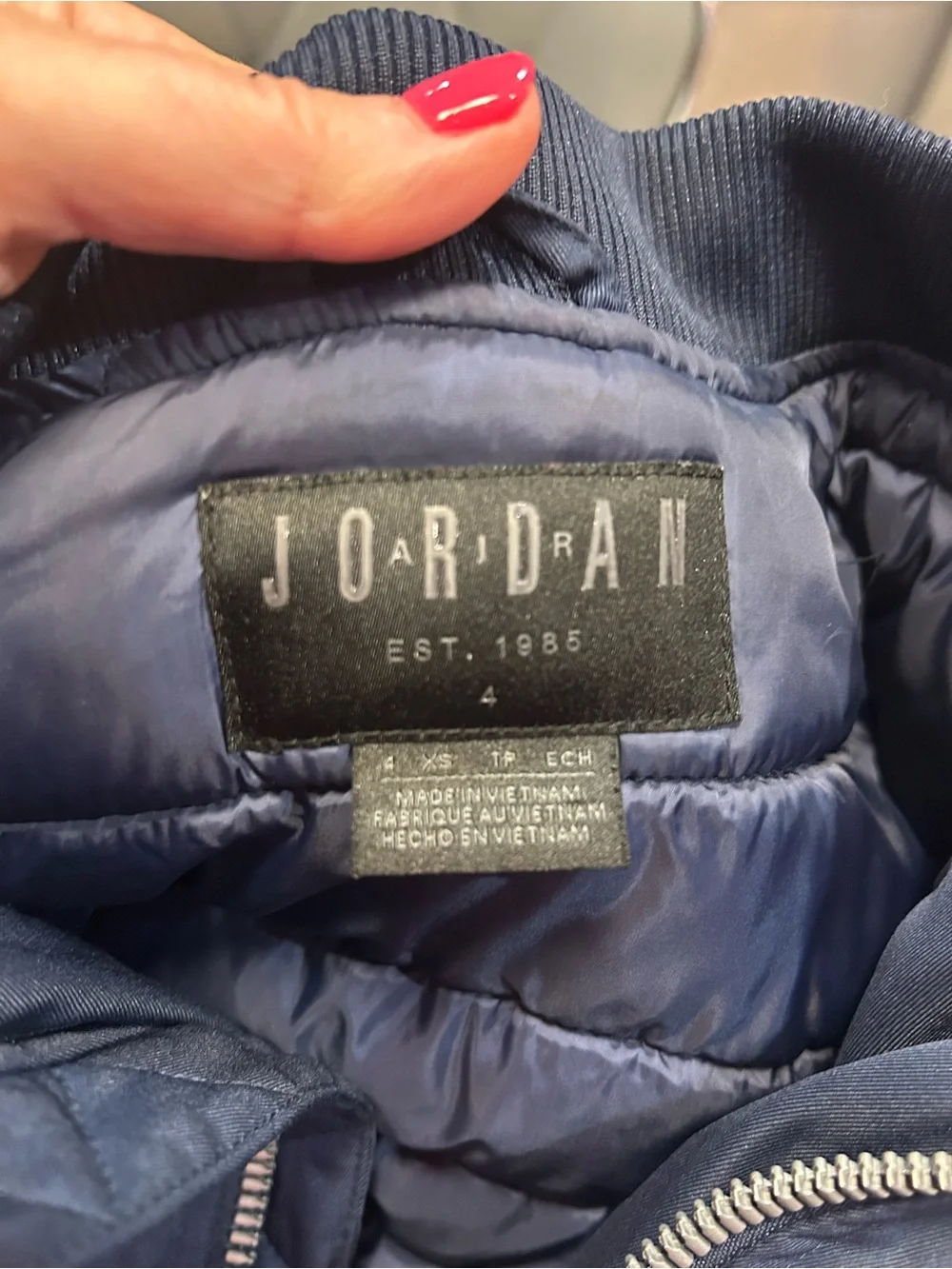 AIR JORDAN JUMPMAN BOYS KIDS BLUE BOMBER JACKET SIZE 4